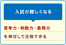 入試が難しくなる 思考力・判断力・表現力を伸ばして合格できる
