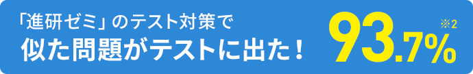 「進研ゼミ」のテスト対策で似た問題がテストに出た！93.7％