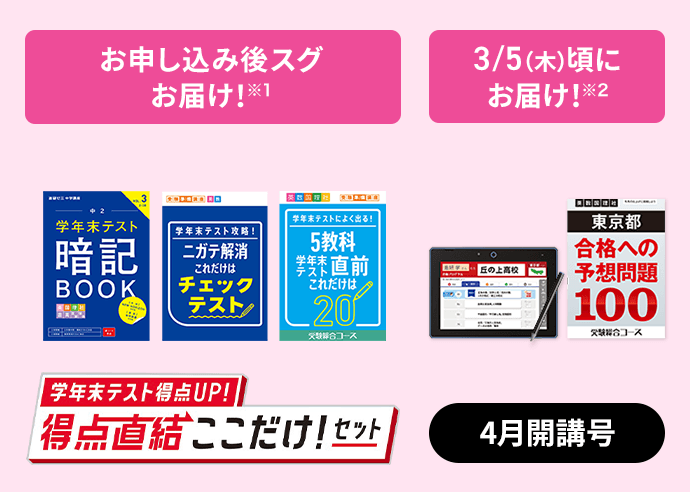 得点直結ここだけ！セット 4月開講号