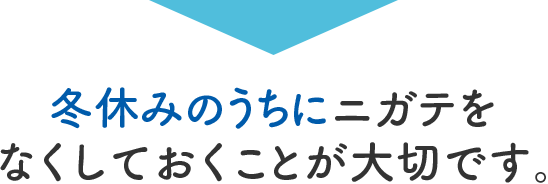 冬休みのうちにニガテをなくしておくことが大切です。
