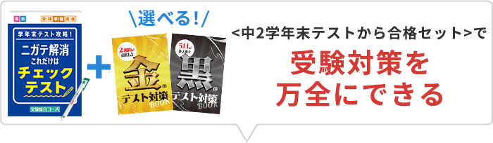＜中2学年末テストから合格セット＞で受験対策を万全にできる