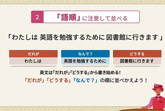 語順に注意して並べる