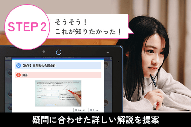 STEP2 そうそう！これが知りたかった！ 疑問に合わせた詳しい解説を提案