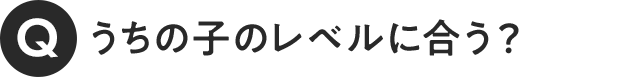 Q.うちの子のレベルに合う？