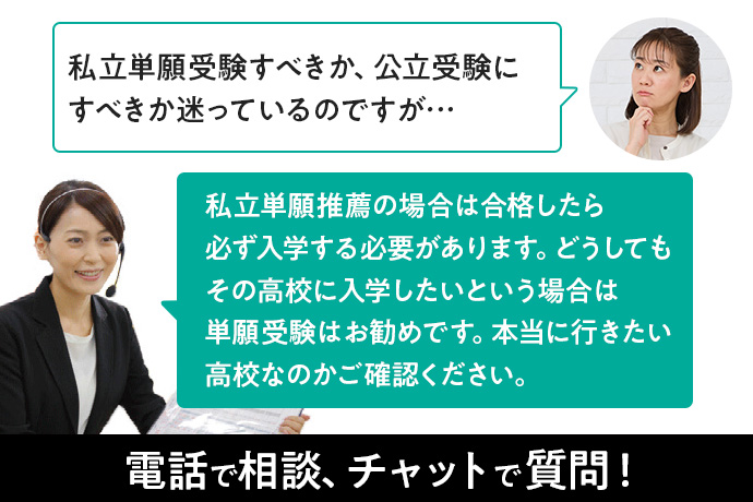 電話で相談、チャットで質問！