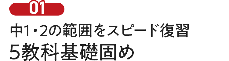 中1・2の範囲をスピード復習5教科基礎固め