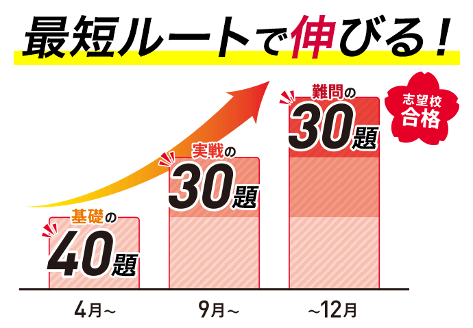 個別の合格100題プランで実力を着実に伸ばしていきます。