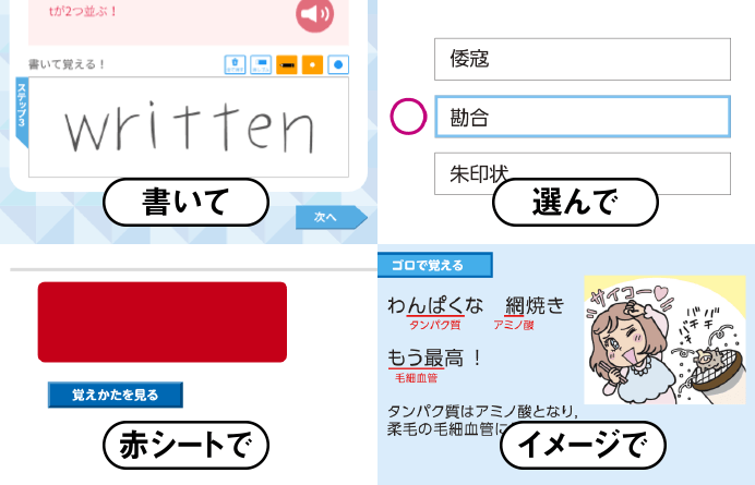書いて 選んで 赤シートで イメージで