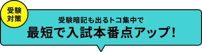 受験暗記も出るトコ集中で最短で入試本番点アップ！