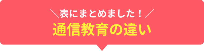 ＼表にまとめました！／通信教育の違い