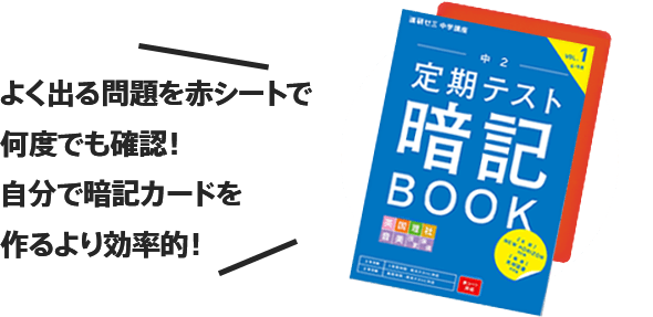 よく出る問題を赤シートで何度でも確認!自分で暗記カードを作るより効率的!