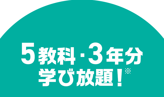 5教科・3年分学び放題！